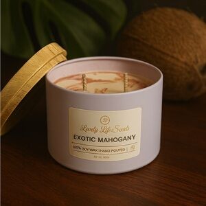 Exotic Mahogany Soy Wax Double Wick Candle - Lovely Life Scents